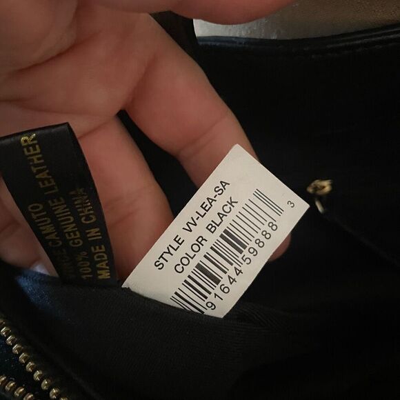 VINCE CAMUTO | LEAH black leather shoulder bag - Picture 8 of 12